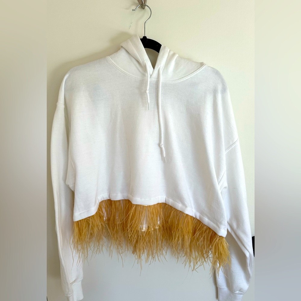 Opening Ceremony feather cropped sweatshirt